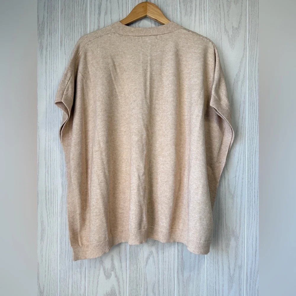 Ann Taylor Poncho Cardigan Sweater Toasted Oak Beige Neutral Size M/L NWOT